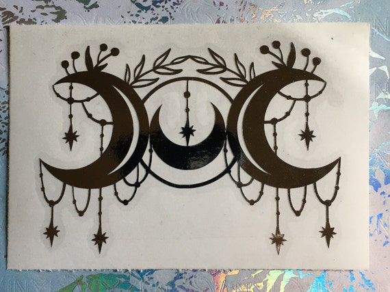 Triple Moon Symbol | Wiccan Protection | Triple Moon Goddess | Boho Celestial CAR DECAL, Pagan Wiccan New Age Art, Triple Moon  Witch Decor
