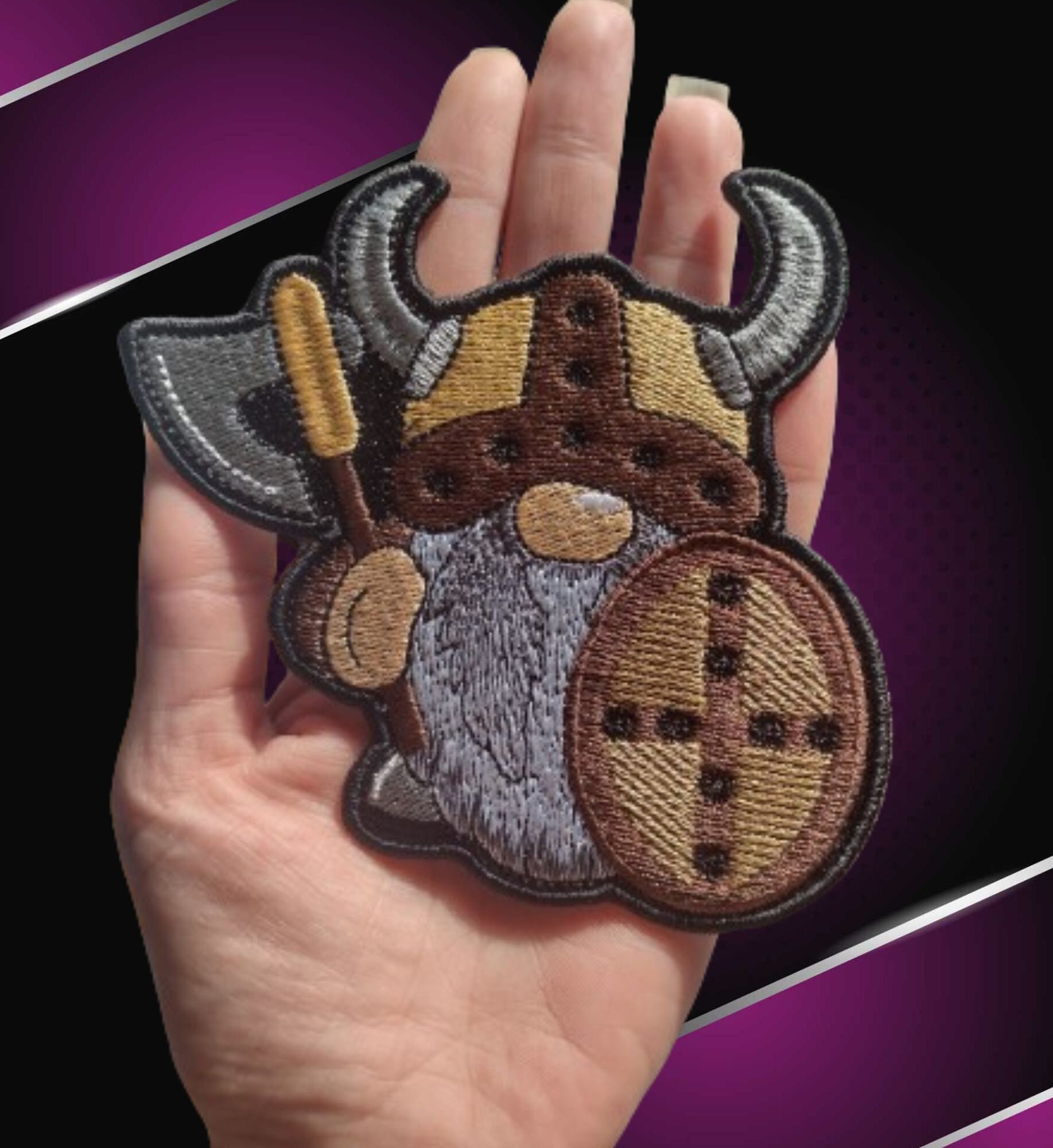 Viking Gnome Embroidered Patch Sew on patch/ Iron on patch
