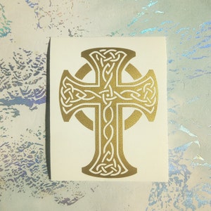 Celtic Cross Vinyl Decal Sticker Irish Car Decal | Laptop | Tumbler multiple sizes and colors