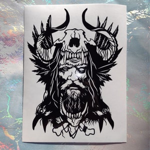 Odin Vinyl Decal | Norse Mythology Transparent Vinyl Sticker | Viking God Odin Decal | Bumper Sticker