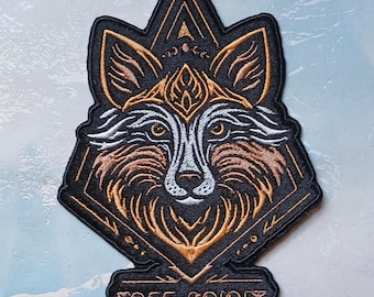 Embroidered  Fox Patch | Spirit Animal Patch | Back Patch | Boho Patch | Tribal Patch | Sew on or Iron on Patch