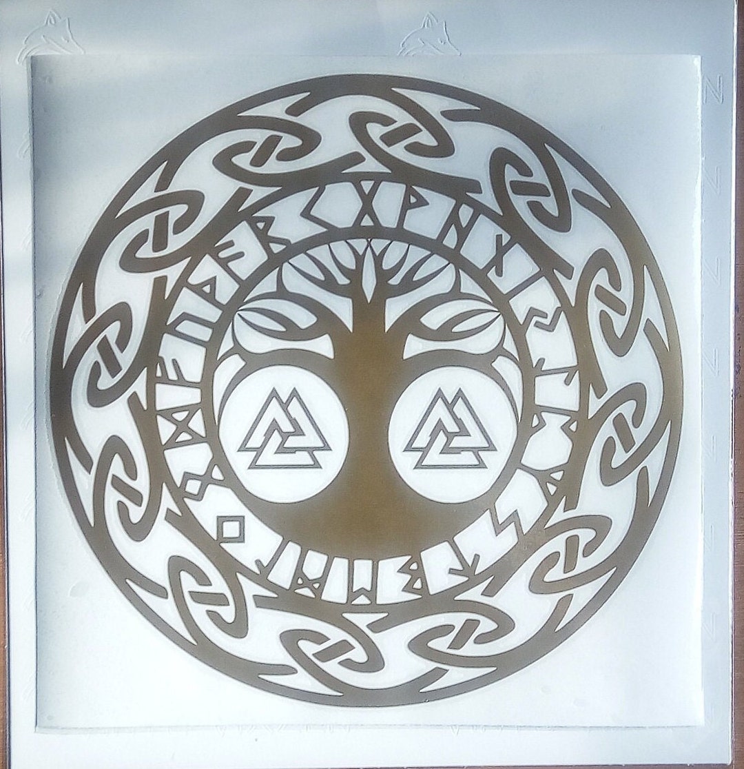 Valknut Tree of Life Rune Circle Viking Norse Pagan Asatru Vinyl Decal ...