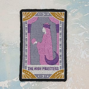 Parche de carta del tarot bordado / Parche para coser o planchar de la carta del tarot de los Arcanos Mayores / Parche de tela de la carta del tarot / Parche de bruja