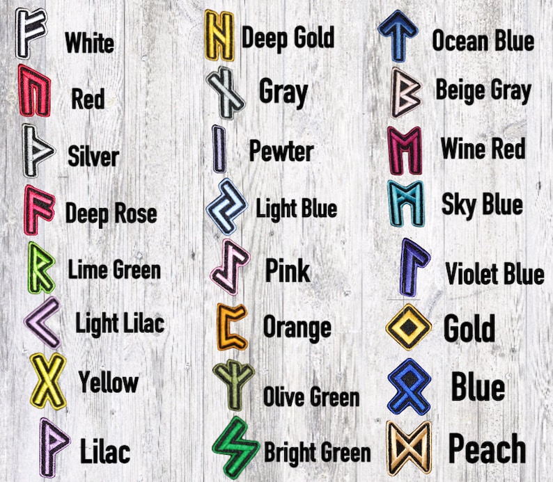 Elder Futhark Alphabet Embroidered Patches | Multiple Sizes/ Multiple ...