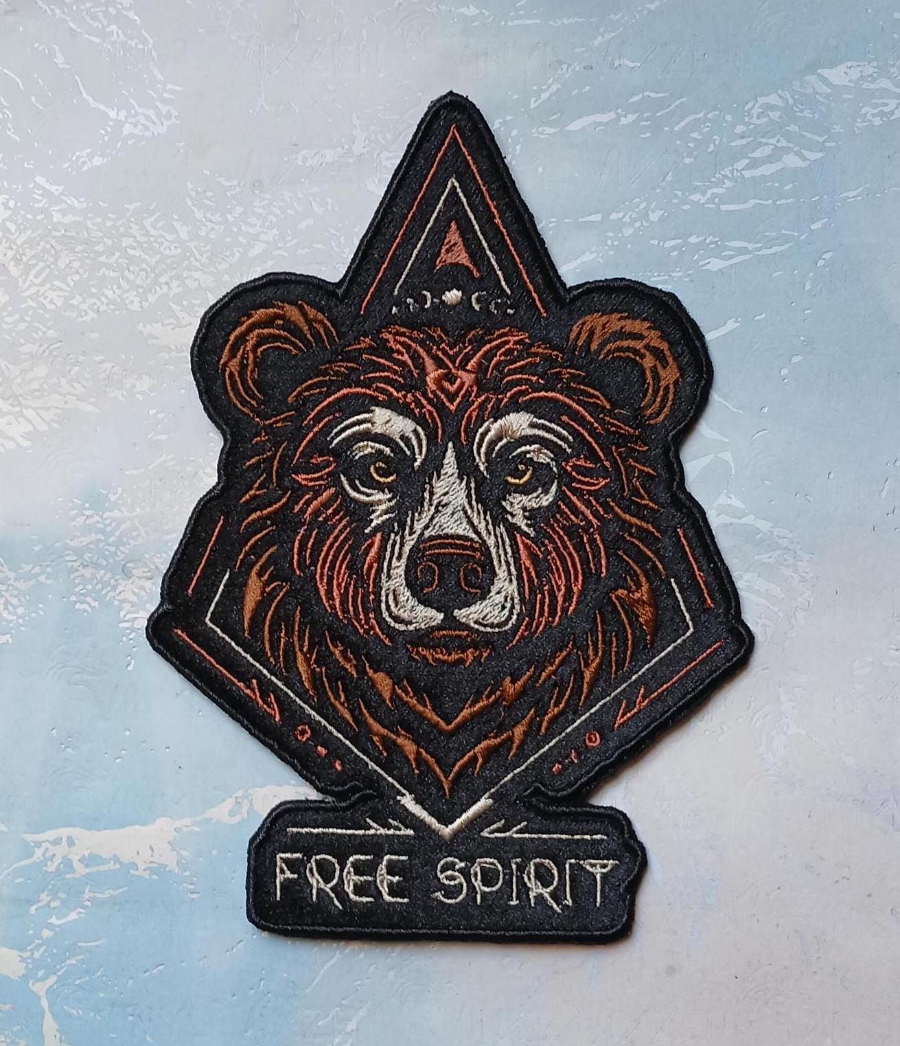 Embroidered Bear Patch | Spirit Animal Patch | Back Patch | Boho Patch ...