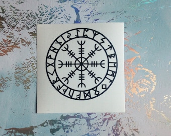 Helm of awe Norse mythology, Viking, Pagan, asatru, Icelandic protection, vinyl decal for laptops, bumper sticker, Car Decal