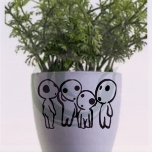 Kodama Spirit Vinyl Decal Japanese Tree Spirit Transparent Sticker Bumper Sticker Laptops Mirrors