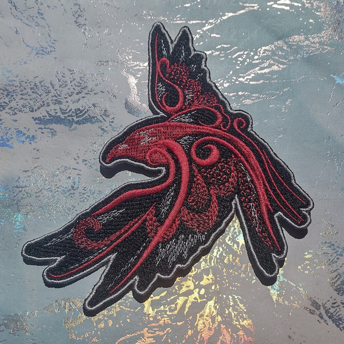 Celtic Raven Embroidered Patch | Odin's Ravens Patch | Viking Patch Sew ...