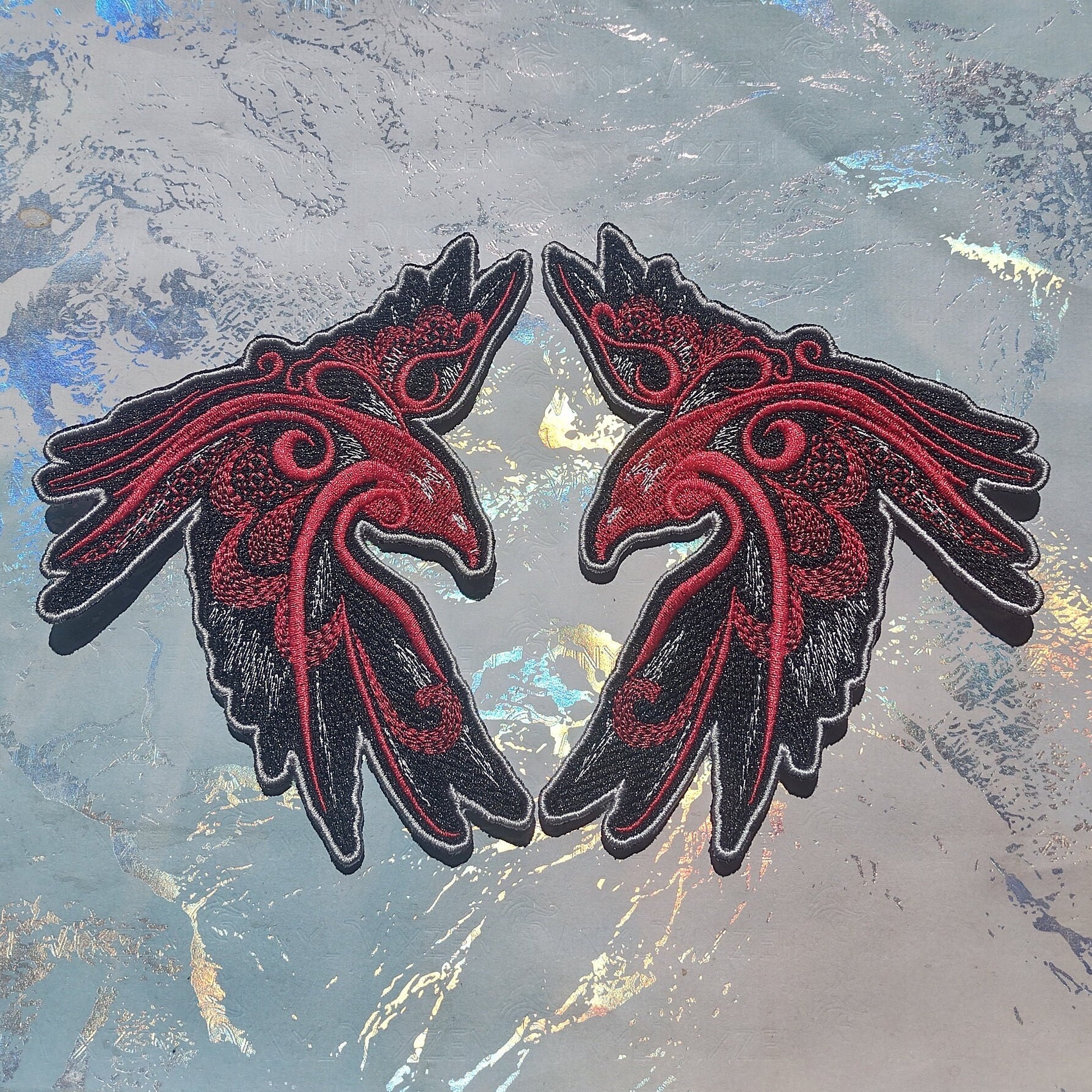 Celtic Raven Embroidered Patch | Odin's Ravens Patch | Viking Patch Sew ...