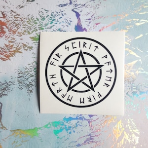 Elemental Pentagram Spirit Water Fire Earth Air Wiccan Pagan Vinyl Decals for laptop, bumper sticker, tablet, tumbler