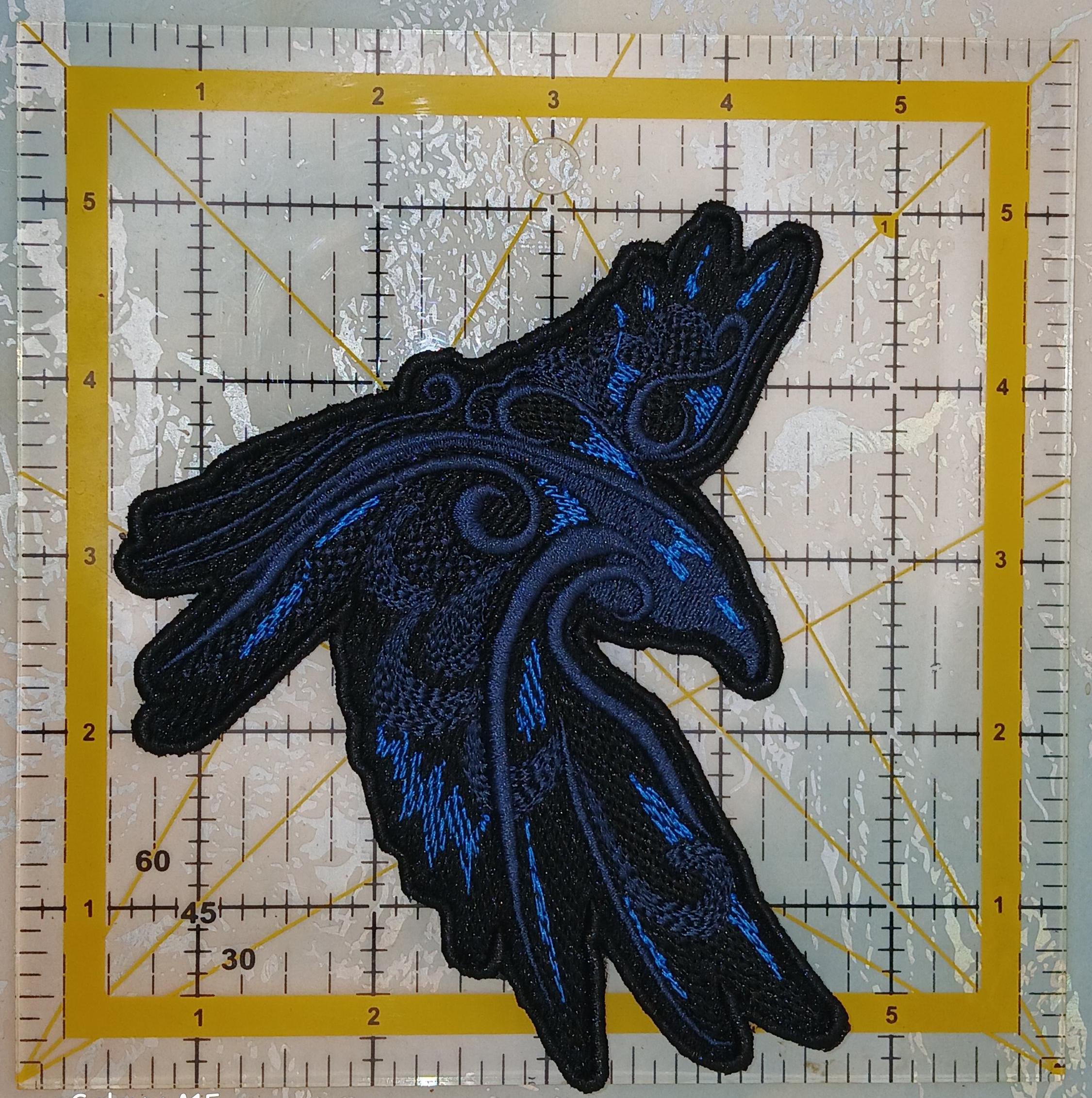 Celtic Raven Embroidered Patch | Odin's Ravens Patches | Huginn and ...