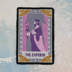 Embroidered Tarot Card Patch | Major Arcana Tarot Card | The Emperor Sew on/ Iron on Patch