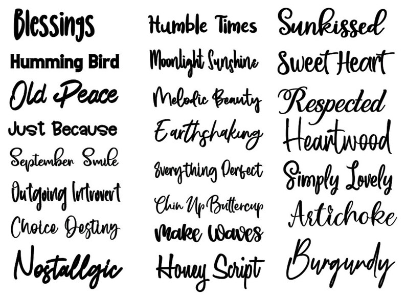 Custom Name Decals Multiple Colors/ Fonts/ Sizes Available Etsy
