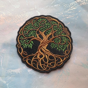 Celtic Tree of Life patch | Embroidered Celtic patch | Tree of Life iron-on patch | Sew-on Celtic patch | Irish Tree of Life patch