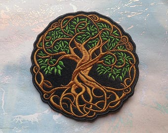 Celtic Tree of Life patch | Embroidered Celtic patch | Tree of Life iron-on patch | Sew-on Celtic patch | Irish Tree of Life patch