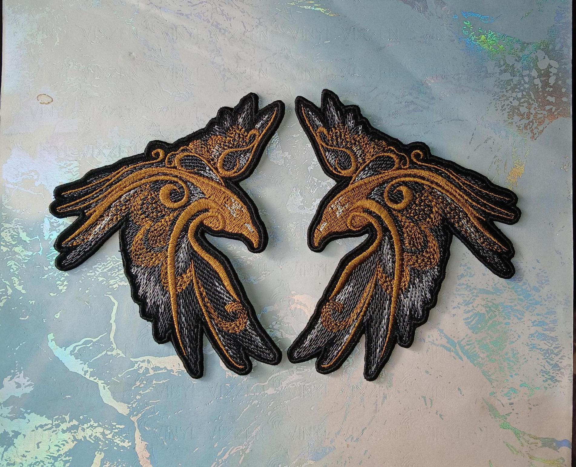 Celtic Raven Embroidered Patch | Odin's Ravens Patch | Viking Patch Sew ...