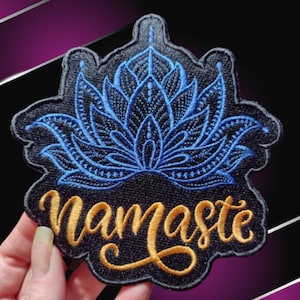 Namaste Embroidered Patch | Lotus Patch | Lotus Flower | Spiritual Sew On/ Iron On Patch | One of a kind embroidered patch