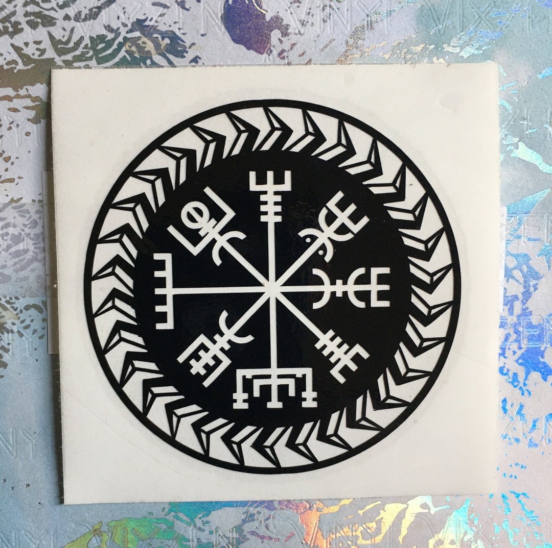 Viking Compass Asatru Rune Vegvisir Talisman Heathen Vinyl Decal ...