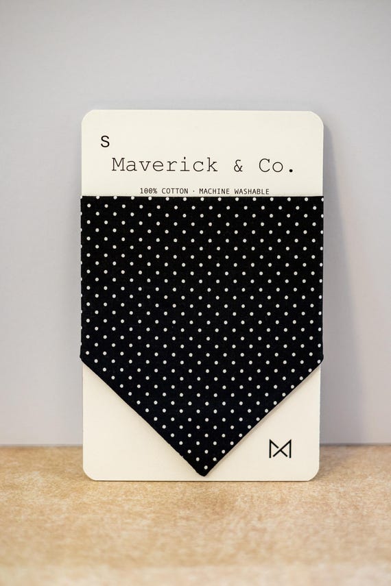 Black and White Polkadot Scrunchie Dog Bandana