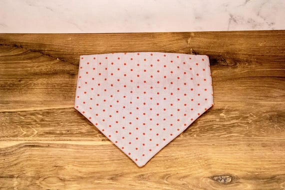 White and Red Polkadot Dog Scrunchie Bandana