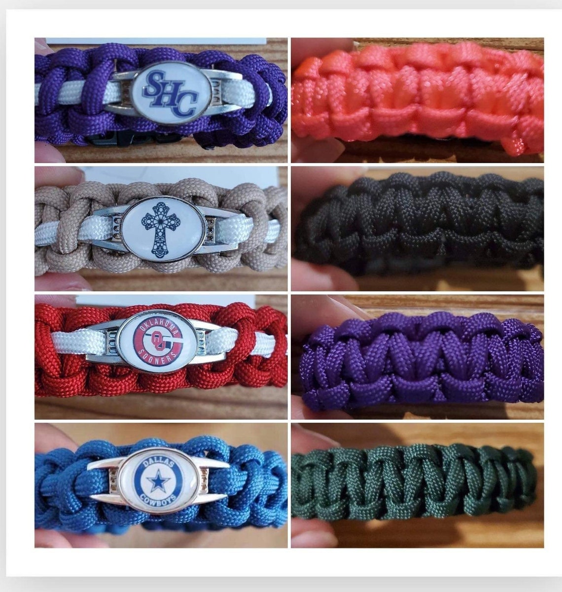 Braided Paracord Bracelet with charm Etsy