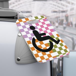 Colorful Wheelchair Tag, Cute Adaptive Luggage Tags for Disability Travel - Functional ID Tags - Medical ID Tag - Wheelchair Friendly Tag