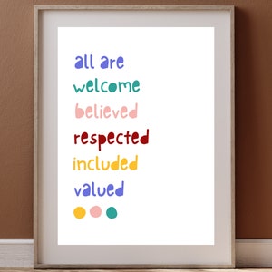 Inclusive Classroom Poster - Classroom Decor - Teacher Poster - DEI - Diversity - Equity - Inclusion - Education Poster