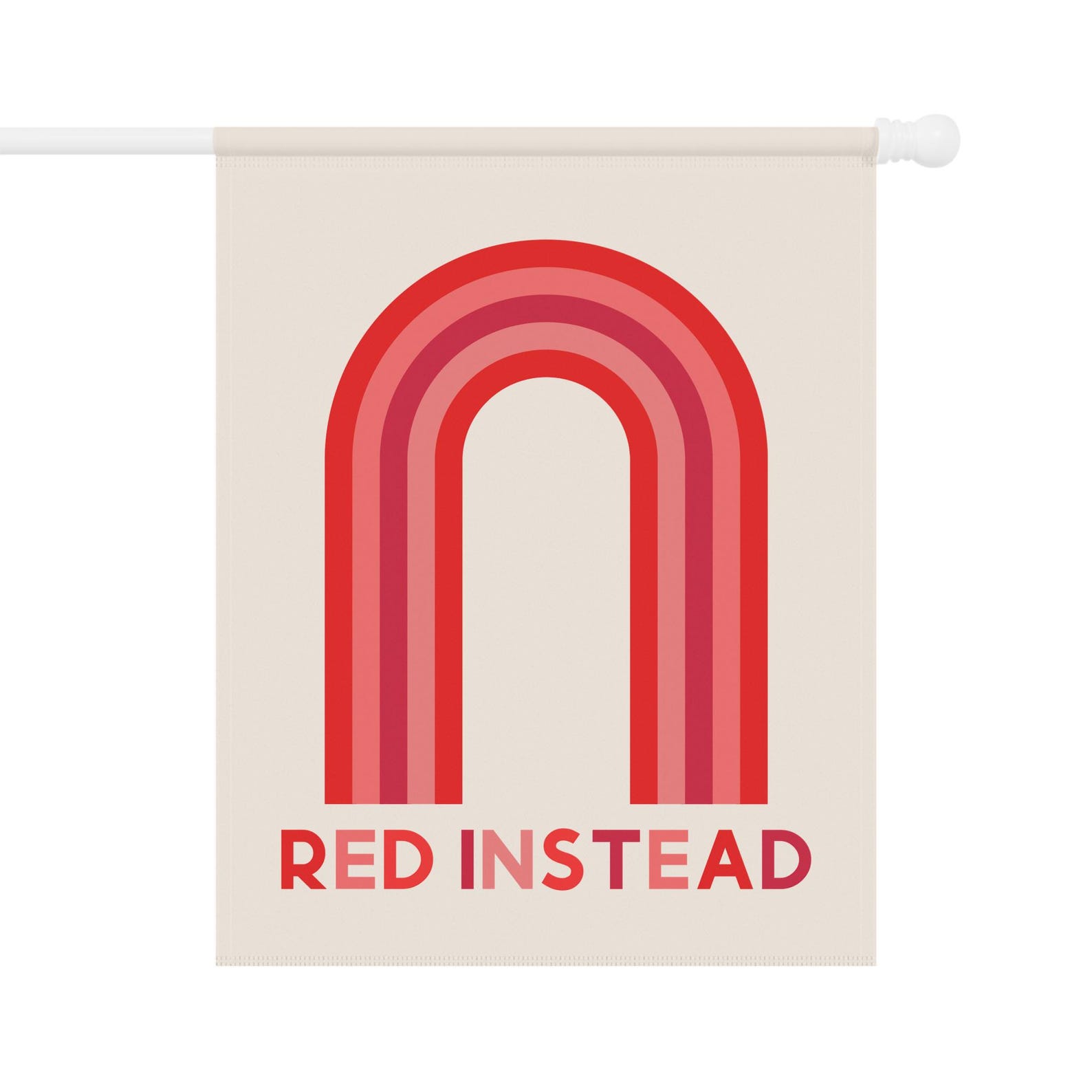 Red Instead Rainbow Garden Flag, Autism Banner, Red Instead Yard Flag