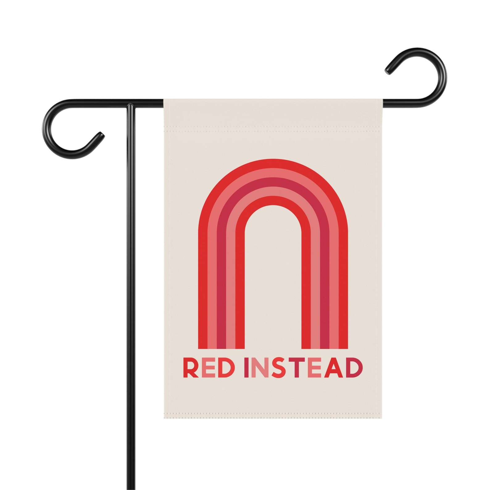 Red Instead Rainbow Garden Flag, Autism Banner, Red Instead Yard Flag