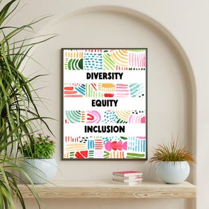 Diversity, Equity, Inclusion Poster - DEI Classroom Poster - DEI Office Decor - Diversity Art - Inclusive Poster - Inclusive Classroom