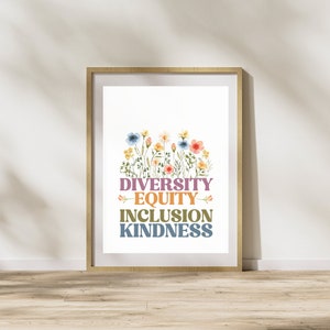 Diversity, Equity, Inclusion Poster - DEI Classroom Poster - DEI Office Decor - Diversity Art - Inclusive Poster - Inclusive Classroom