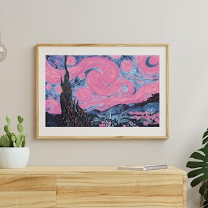 Transgender Wall Art - Van Gogh Starry Night - Trans Coming Out Gift - Subtle Trans Art - Trans Parent Gift - Trans Merch - Trans Gift