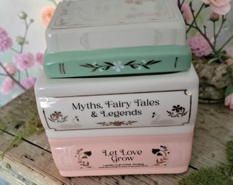 Book stack wax burner myths fairytale and legends