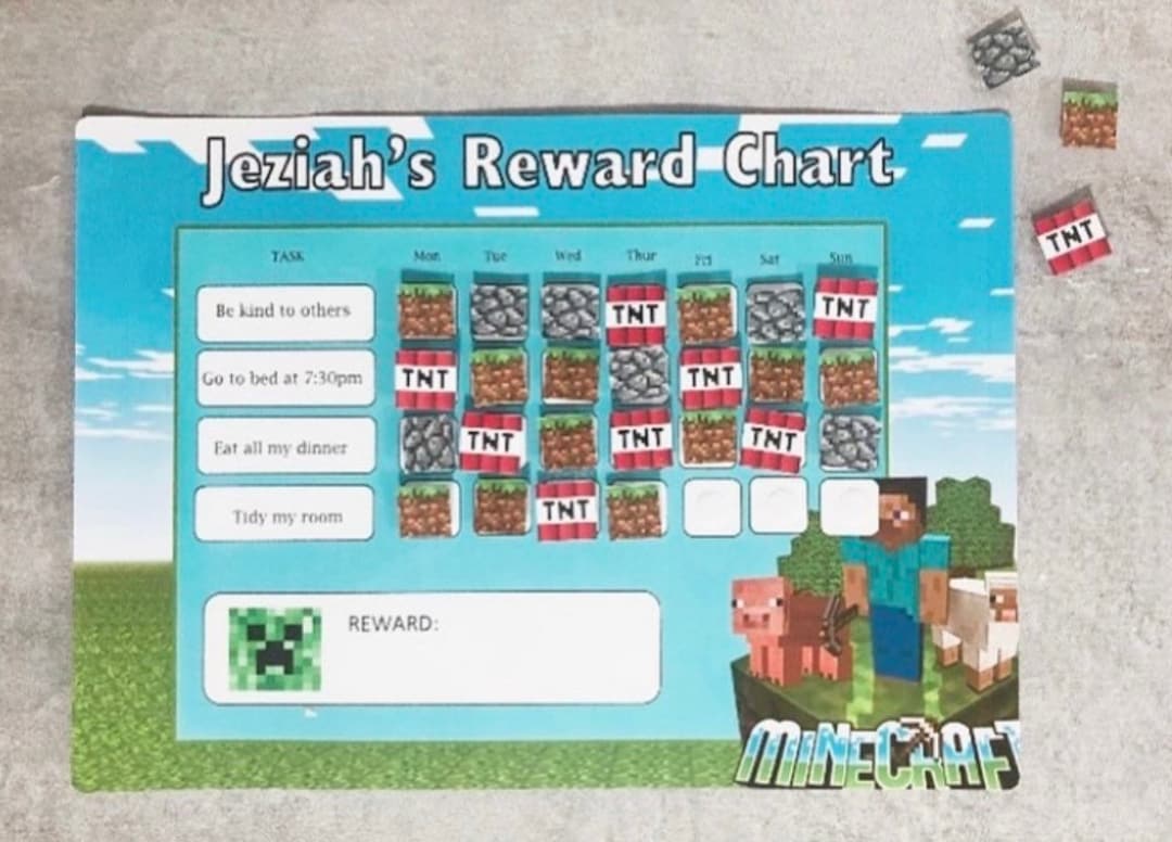 Minecraft Reward Chart - Etsy