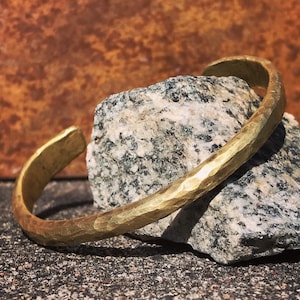 Forged Elegant Brass Cuff Bracelet Viking Armring Norse Jewelry