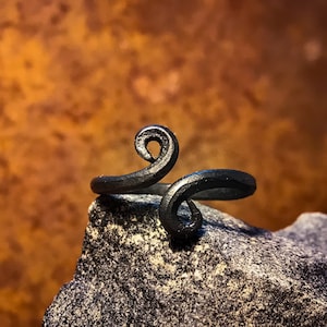 Forged Iron Infinity Viking Ring Norse Jewelry