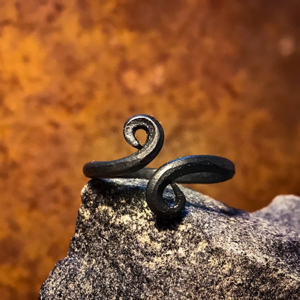 Forged Iron Infinity Viking Ring Norse Jewelry