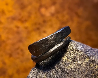 Handcrafted Elegant Iron Viking Ring Forged Norse Jewelry