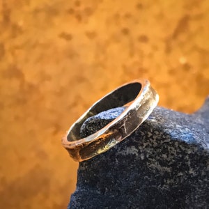 Rustic Elegant Viking Forged Brass Ring Norse Jewelry