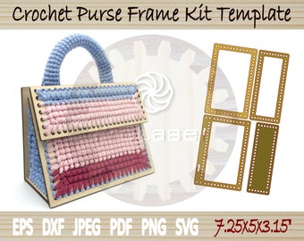 Crochet Purse Frame Kit Template: Easy Laser Cut & Assemble (4 Pcs)