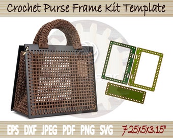 Crochet Purse Frame Kit Template - DIY Tote Basket Bag Laser Cut Set - CNC Vector Digital File