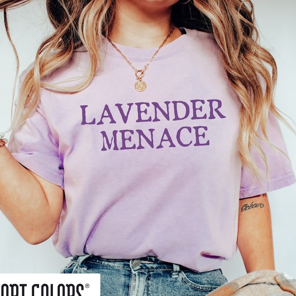 Lavender Menace, Horror Movies Fan Shirt, Lesbian Pride Shirt, Gift for Lesbian Movie Lover, Lavender Menace Comfort Colors Unisex T-Shirt