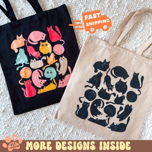 Schwarze Katzen Tragetasche, lustiges Geschenk für Katzenmama, Geschenk für Katzenpapa, Katzentasche, Geschenk für Katzenbesitzer, Katzentasche
