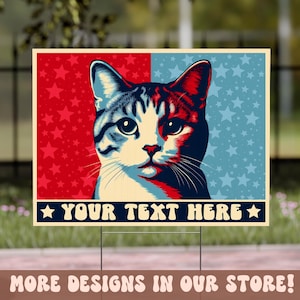 Personalized Cat Yard Sign, Patriotic Yard Sign, Pro-Democracy, Elections Yard Sign, Cat Mom, Cat Dad Yard Sign, Childless Cat Ladies Sign