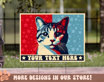 Personalized Cat Yard Sign, Patriotic Yard Sign, Pro-Democracy, Elections Yard Sign, Cat Mom, Cat Dad Yard Sign, Childless Cat Ladies Sign