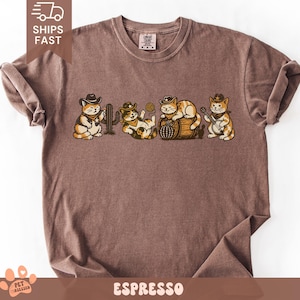 Cat Cowboys Unisex Comfort Colors Shirt, Silly Kittens Tee, Vintage Retro Aesthetic T-Shirt, Funny Western  Country Tee For Cat Mom, Cat Dad