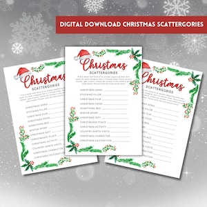 Christmas Scattergories Game: Printable Holiday Family Fun (PDF Download)