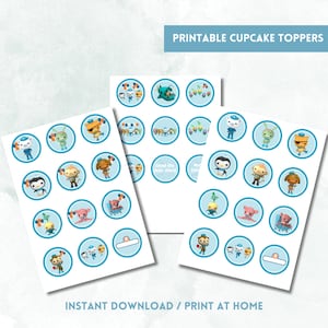 Octonauts Theme Cupcake Toppers | Instant Download | Printable | Octonauts Party