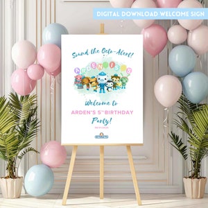 Tema Octonauts Bem-vindo à Festa | Download Instantâneo | Personalize e Imprimível | Modelo Canva
