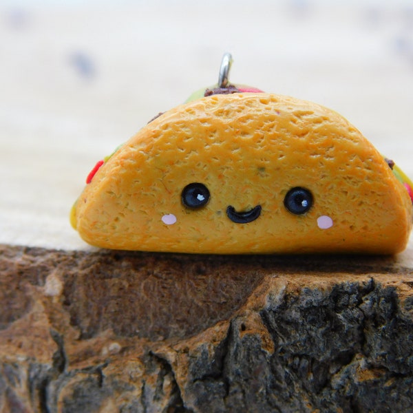 Tacos Kawaii Anhänger als Geschenk mexikanisches Fast Food Miniatur